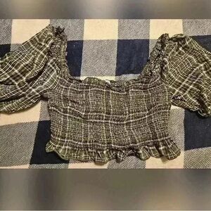 Plaid Ruffled Women's Top